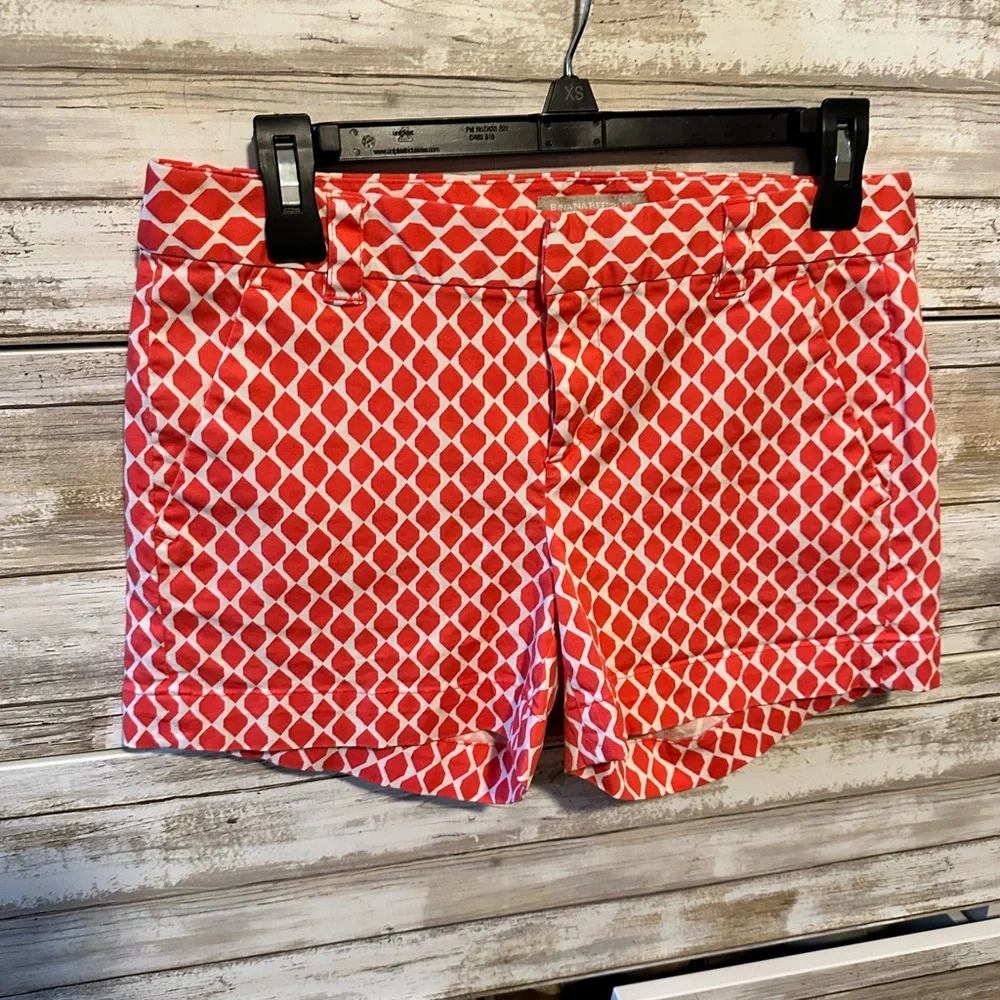 ❤️❤️ Banana Republic Red Print Shorts Size 4 Summer Preppy Casual